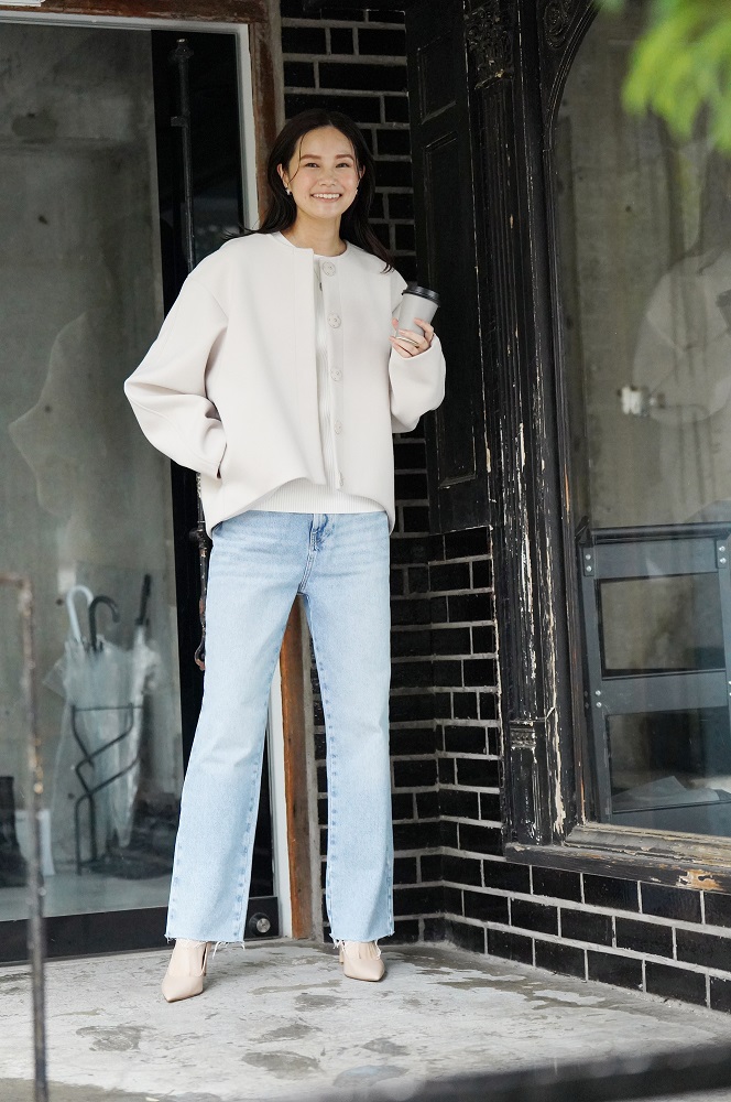 オンオフ問わずに着まわせる、キレイめブルゾン”メイシージャケット  