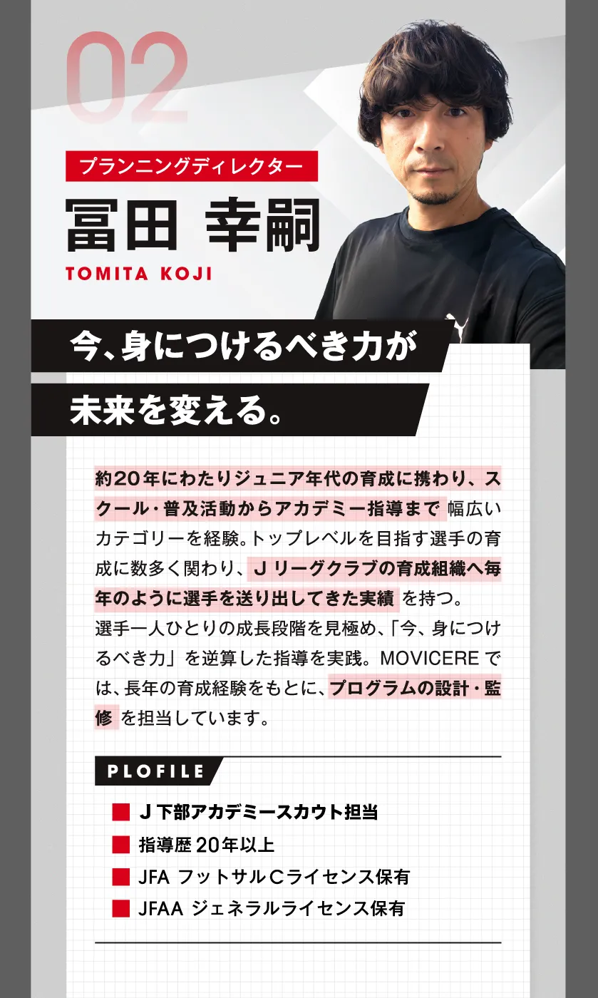 フィジカルコーディネーター 冨田幸嗣のプロフィール
