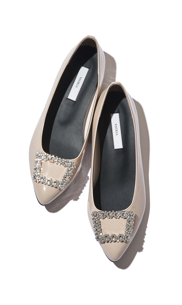 晴雨兼用ジェスビジュ―パンプスエナメルベージュ