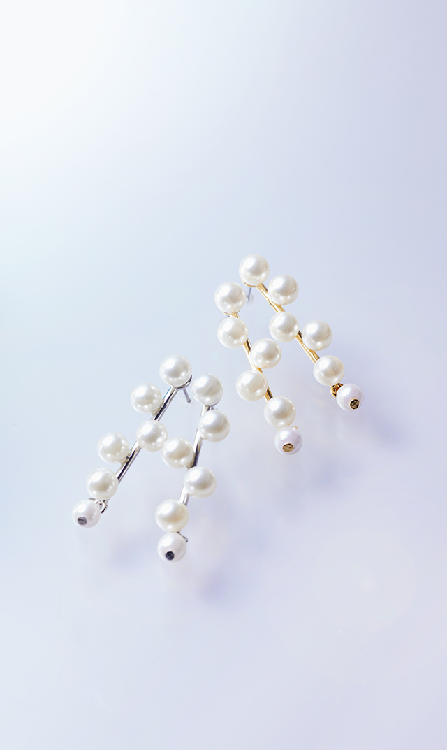 パールビーズピアス・イヤリング金銀２色展開