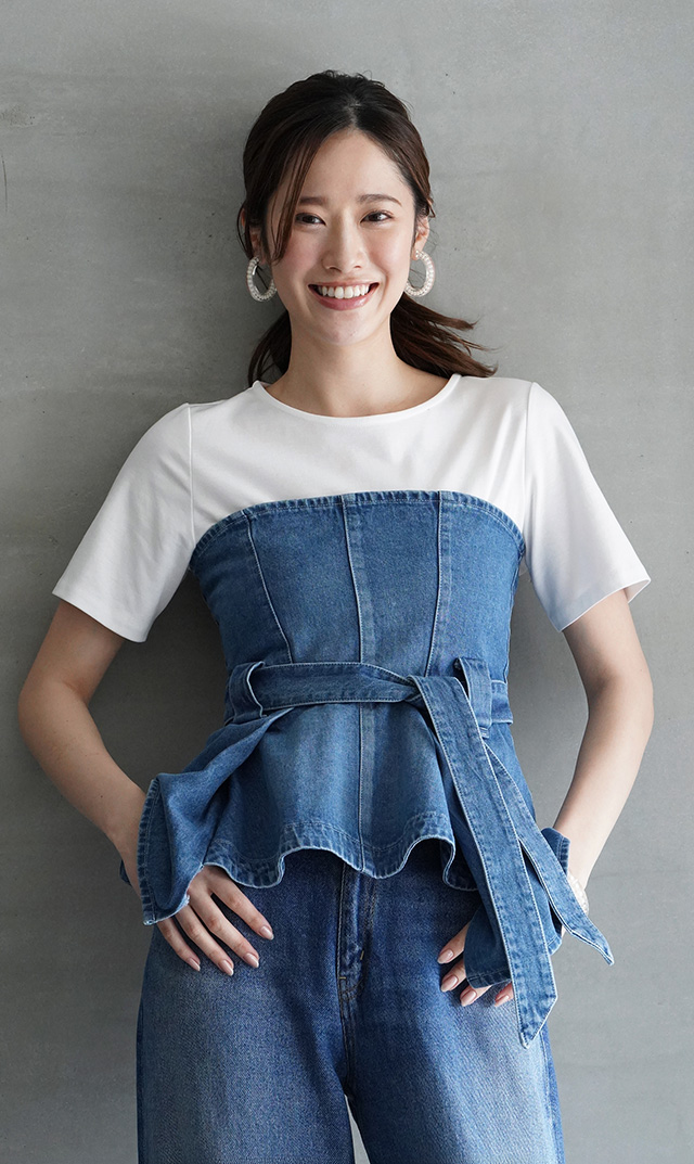 BUSTIER デニムビスチェ（ブルー）